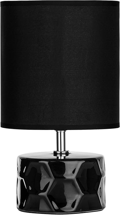 premier housewares 蜂窝陶瓷台灯带布罩 黑色 h27 x w16 x d16cm